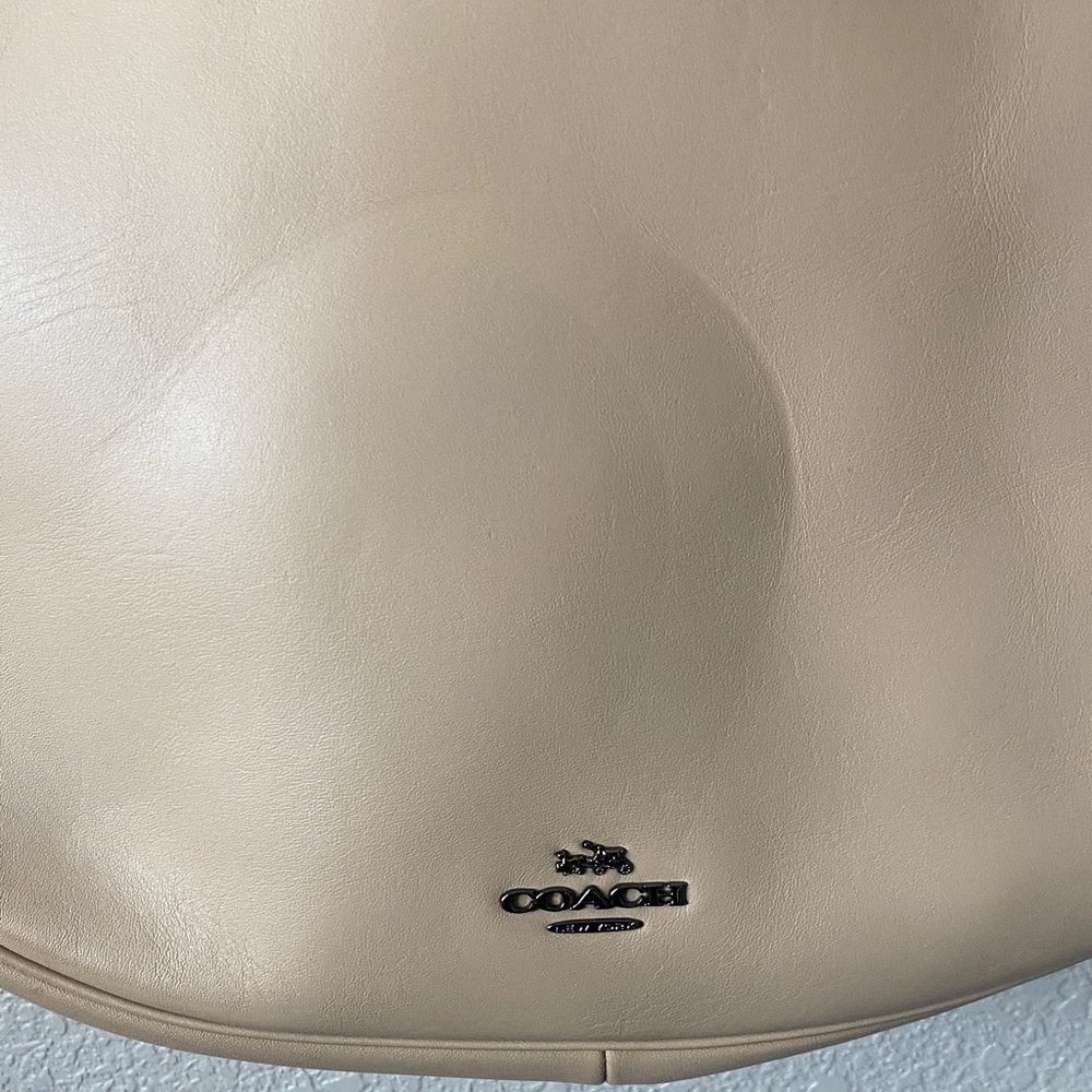 COACH Beachwood Beige Leather Snap NOMAD Hobo Shoulder Bag Purse #36026 - Picture 9 of 16